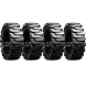 set of 4 33x12-20 (12-16.5) traxter heavy duty solid rubber skid steer tires - 8 on 10.75" bolt rim