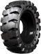 set of 4 traxter 33x12-18 (12-16.5) extreme duty non-directional solid rubber skid steer tire - 8x8 bolt rim