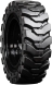 set of 4 33x12-20 (12-16.5) traxter heavy duty solid rubber skid steer tires - 8 on 8" bolt rim