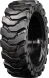 set of 4 33x12-20 (12-16.5) traxter heavy duty solid rubber skid steer tires - 8 on 8" bolt rim