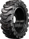 set of 4 33x12-20 (12-16.5) traxter heavy duty solid rubber skid steer tires - 8 on 8" bolt rim